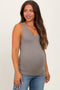 Taupe Sleeveless Fitted Maternity Tank Top