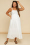 Ivory Polka Dot Shoulder Tie Maternity Midi Dress