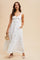 White Embroidered Front Bow Tie Maxi Dress
