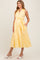 Yellow Sleeveless Linen Blend Maternity Midi Shirt Dress
