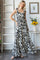 Black Floral Shoulder Tie Tiered Maxi Dress