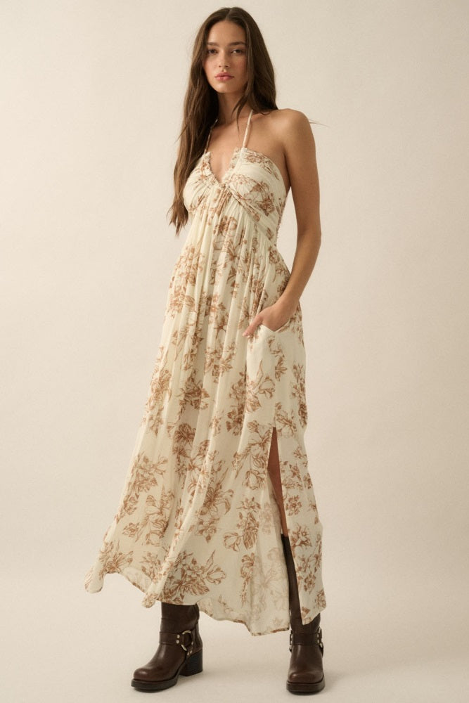 Tranquil Tulips Halter Dress main image 1
