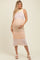 Peach Colorblock Crochet Knit Open Tie Back Maternity Maxi Dress