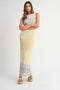 Yellow Colorblock Crochet Knit Open Tie Back Maxi Dress