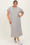 Black Striped Plus Midi T-Shirt Dress