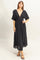 Black V-Neck Braid Detail Maxi Dress