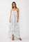 Light Blue Hi-Lo Spaghetti Strap Patchwork Ruffle Maxi Dress