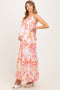 Orange Floral Tie Back Maternity Maxi Dress