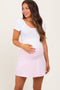 Pink Back Pleat Maternity Skort