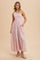 Light Pink Smocked One Shoulder Maxi Dress