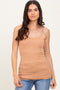 Camel Textured Knit Tank Top