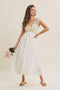 Ivory Crochet Sweater Floral Embroidery Midi Dress