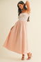 Mauve Striped Tube Knit Maxi Dress