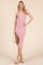 Pink/Cream Stripped Ribbed Fitted Sleeveless Dress