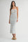 Blue Striped Halter Crochet Knit Midi Dress