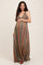 Multicolor Printed Halter Tie Back Cutout Maternity Maxi Dress