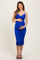 Royal Blue Ruched Sweetheart Neckline Maternity Midi Dress