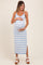 Light Blue Patterned Sleeveless Maternity Maxi Dress