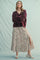 Ivory Floral Smocked Waist Maxi Skirt