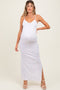 Ivory Spring Floral Print Sleeveless Maternity Dress