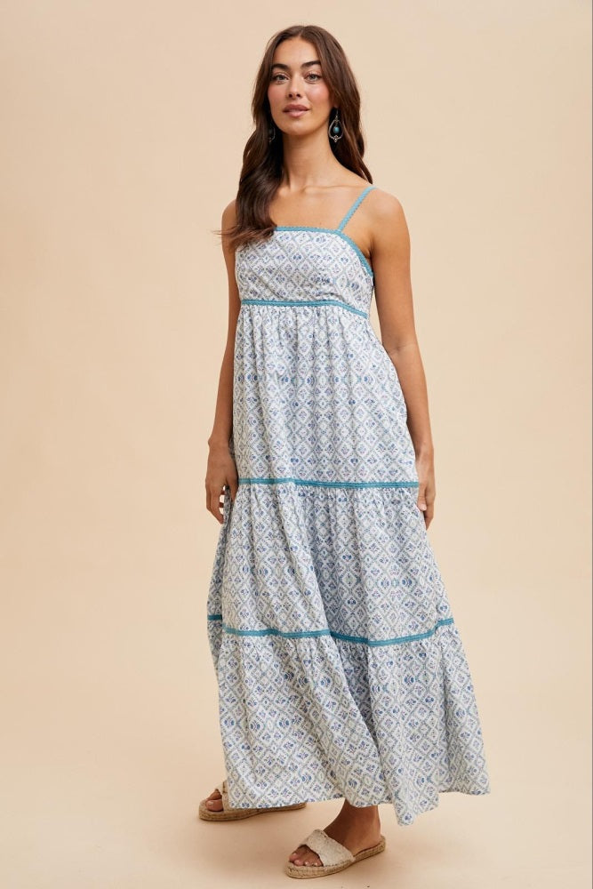 Blue Floral Airflow Maxi Dress
