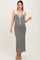 Black White Printed KnitFitted Maternity Dress