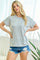 Heather Grey Ribbed Exposed Seam Short Sleeve Top