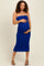 Royal Fitted Tube Knit Maternity Midi Dress