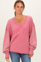Rose Mineral Washed French Terry Oversized Sweatshirt