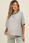 Olive Striped Relaxed Fit Pullover Maternity T-Shirts Top