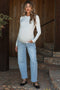 Light Blue High Rise Barrel Leg Maternity Jeans