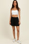 Black Ribbed Lounge Shorts