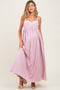 Light Pink Sweetheart Neckline Open Back Maternity Maxi Dress