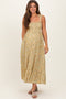 Yellow Floral Button Down Shoulder Tie Maternity Maxi Dress