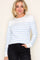 Light Blue Striped Knit Long Sleeve Top