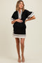 Black Colorblock Border Print Maternity Mini Shift Dress