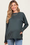 Charcoal Grey Relaxed Fit Maternity Long Sleeve Top