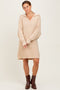 Taupe Chunky Knit Collared Sweater Dress
