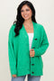 Green Oversized Toggle Button Cardigan
