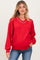 Red V-Neck Maternity Sweatshirt