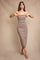 Multicolor Striped Knit Strapless Midi Dress
