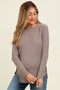 Taupe Baby Waffle Knit Long Sleeve Maternity Top