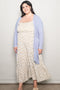 Cream Floral Smocked Long Sleeve Plus Maxi Dress