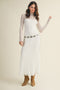 White Lace Mock Neck Long Sleeve Maxi Dress