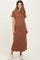 Rust Striped Maternity T-Shirt Dress