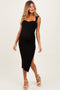 Black Cutout Fitted Maternity Midi Dress
