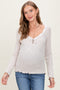 Beige Brushed Rib Lace Trimmed Henley Maternity Top