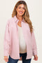 Mauve Striped Button Down Oversized Maternity Shirt