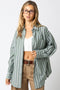 Light Olive Striped Button Down Shirt