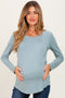 Light Olive Inner Layer Maternity/Nursing Long Sleeve Top